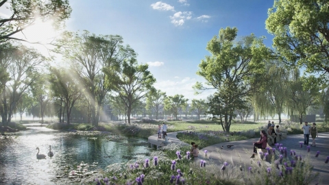 Công viên ven sông Hồng tại Alluvia City: Không gian thư giãn lý tưởng