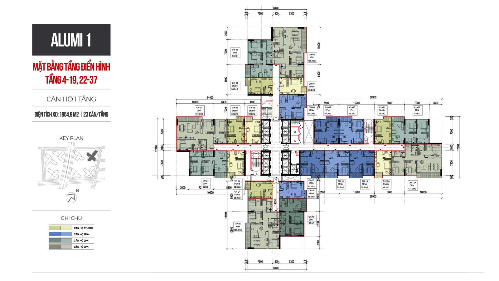 MẶT BẰNG TÒA ALUMI 1 DỰ ÁN ALUMI HƯNG YÊN
